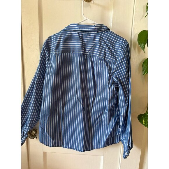 Tommy Hilfiger women’s size large blue and white striped top - Picture 6 of 7
